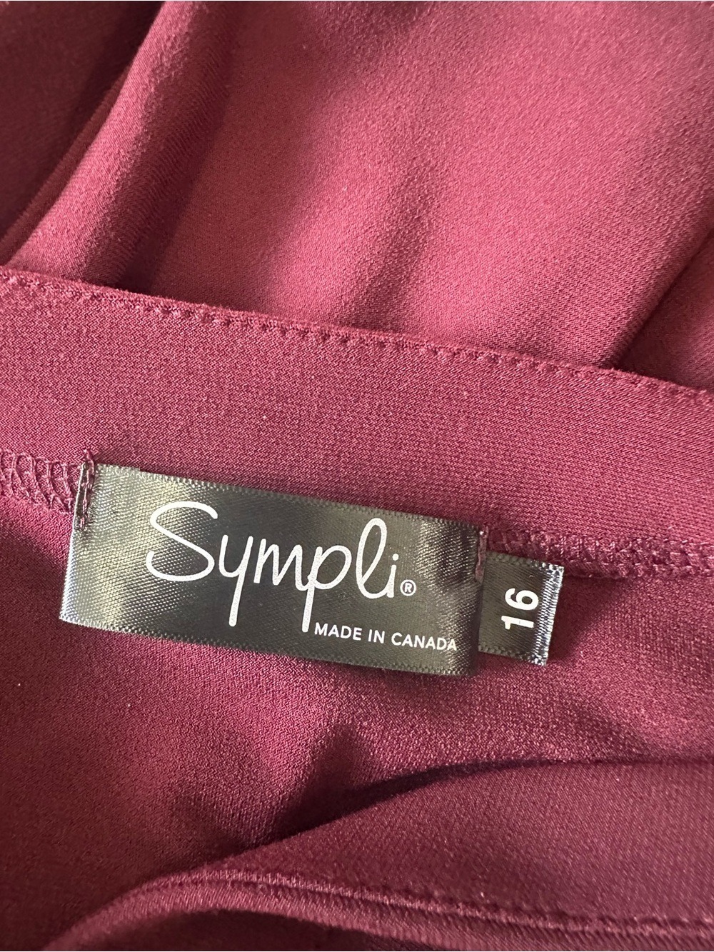 Sympli Duo Diva Tunic Top Size 16 Burgundy - Picture 4 of 8